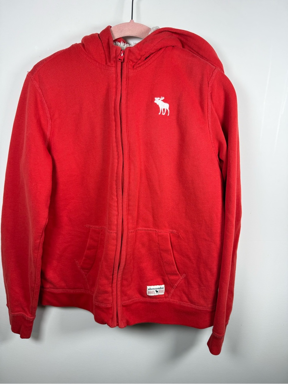 ABERCROMBIE KIDS | Y2K Red Lined Hoodie Size 15/16